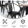 image:imageFlash Furniture Metal IndoorOutdoor Chair with Arms BlackBlackBlack