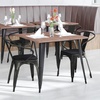 image:imageFlash Furniture Metal IndoorOutdoor Chair with Arms BlackBlackBlack