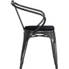 image:imageFlash Furniture Metal IndoorOutdoor Chair with Arms BlackBlackBlack