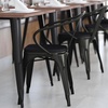 image:imageFlash Furniture Metal IndoorOutdoor Chair with Arms BlackBlackBlack