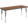 image:imageFlash Furniture 60 x 24 Adjustable Activity Table Gray Short LegsOak