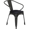image:imageFlash Furniture Metal IndoorOutdoor Chair with Arms BlackBlackBlack