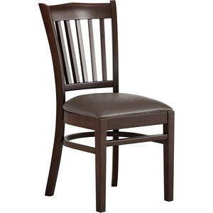 image:imageFlash Furniture Hercules Vertical Back Wood ChairVinyl Seat WalnutMochaMocha Vinyl SeatWalnut Wood Frame