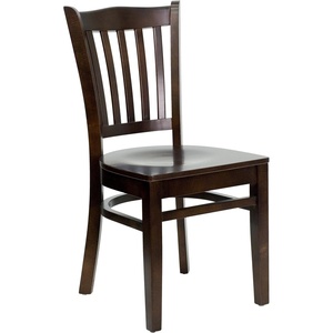 image:imageFlash Furniture Hercules Vertical Back Wood ChairVinyl Seat WalnutMochaWalnut Wood SeatWalnut Wood Frame