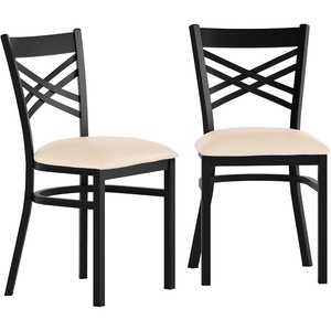 image:imageFlash Furniture Hercules XBack Chair  Vinyl Seat BlackMocha 2PackTan Vinyl SeatBlack Metal Frame