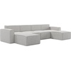 image:imageFlash Furniture Bridgetown Modern Modular Sofa with 2 Ottomans 4 Seater Sectional Sofa for Living Room Family Room Home Office 6 Piece Set GrayCream