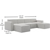 image:imageFlash Furniture Bridgetown Modern Modular Sofa with 2 Ottomans 4 Seater Sectional Sofa for Living Room Family Room Home Office 6 Piece Set GrayCream