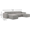 image:imageFlash Furniture Bridgetown Modern Modular Sofa with 2 Ottomans 4 Seater Sectional Sofa for Living Room Family Room Home Office 6 Piece Set GrayGrey