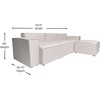 image:imageFlash Furniture Bridgetown Modern Modular Sofa with Ottoman 3 Seater Sectional Sofa for Living Room Family Room Home Office 4 Piece Set GrayCream