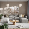 image:imageFlash Furniture Bridgetown Modern Modular Sofa with 2 Ottomans 4 Seater Sectional Sofa for Living Room Family Room Home Office 6 Piece Set GrayGrey