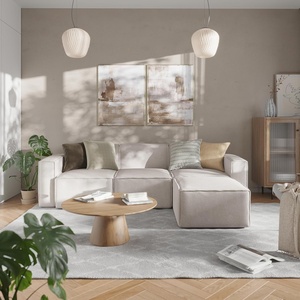 image:imageFlash Furniture Bridgetown Modern Modular Sofa with Ottoman 3 Seater Sectional Sofa for Living Room Family Room Home Office 4 Piece Set GrayCream