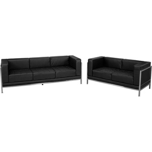 image:imageFlash Furniture HERCULES Imagination Series Black LeatherSoft Sofa amp Loveseat Set