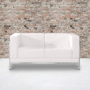 image:imageFlash Furniture Hercules Imagination Series Contemporary Black LeatherSoft Loveseat with Encasing FrameMelrose White