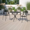 image:imageFlash Furniture 5 Pack Black Patio Arm Chair and 3525 Round Black Patio Table with Umbrella Hole