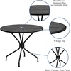 image:imageFlash Furniture 5 Pack Black Patio Arm Chair and 3525 Round Black Patio Table with Umbrella Hole