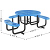 image:imageFlash Furniture Commercial 46 Round Wheelchair Accessible Metal Outdoor Picnic Table  Blue