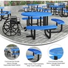 image:imageFlash Furniture Commercial 46 Round Wheelchair Accessible Metal Outdoor Picnic Table  Blue