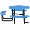 image:imageFlash Furniture Commercial 46 Round Wheelchair Accessible Metal Outdoor Picnic Table  Blue