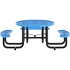image:imageFlash Furniture Commercial 46 Round Wheelchair Accessible Metal Outdoor Picnic Table  Blue