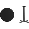 image:imageFlash Furniture 24 Round Table and 22x22 XBase WalnutBlack