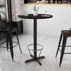image:imageFlash Furniture 30 Round Table and 22x22 XBase with Footring MahoganyBlack