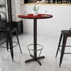 image:imageFlash Furniture 30 Round Table and 22x22 XBase with Footring MahoganyMahogany