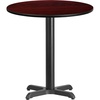 image:imageFlash Furniture 24 Round Table and 22x22 XBase WalnutMahogany