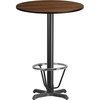 image:imageFlash Furniture 30 Round Table and 22x22 XBase with Footring MahoganyWalnut