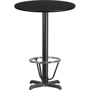 image:imageFlash Furniture 30 Round Table and 22x22 XBase with Footring MahoganyBlack