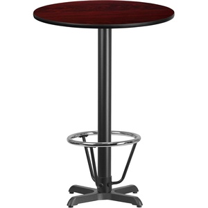image:imageFlash Furniture 30 Round Table and 22x22 XBase with Footring MahoganyMahogany