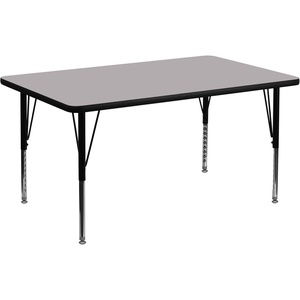 image:imageFlash Furniture Wren 36W x 72L Rectangular Grey Thermal Laminate Activity Table  Height Adjustable Short LegsGrey