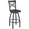 image:imageFlash Furniture Black X Back Swivel Metal Barstool  Black Wood Seat