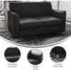 image:imageFlash Furniture Hercules LeatherSoft Loveseat BlackBlackChrome Legs