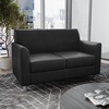 image:imageFlash Furniture Hercules LeatherSoft Loveseat BlackBlackChrome Legs