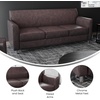 image:imageFlash Furniture Hercules LeatherSoft Sofa NavyBrownChrome Legs