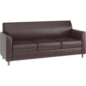 image:imageFlash Furniture Hercules LeatherSoft Sofa NavyBrownChrome Legs
