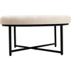 image:imageFlash Furniture 34 Round Cotton Linen Tufted Ottoman BlackBeige