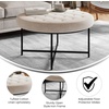 image:imageFlash Furniture 34 Round Cotton Linen Tufted Ottoman BlackBeige