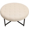 image:imageFlash Furniture 34 Round Cotton Linen Tufted Ottoman BlackBeige