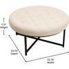 image:imageFlash Furniture 34 Round Cotton Linen Tufted Ottoman BlackBeige
