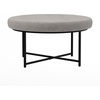 image:imageFlash Furniture 34 Round Cotton Linen Tufted Ottoman BlackGrey
