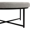 image:imageFlash Furniture 34 Round Cotton Linen Tufted Ottoman BlackGrey