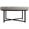 image:imageFlash Furniture 34 Round Cotton Linen Tufted Ottoman BlackGrey