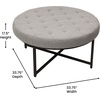 image:imageFlash Furniture 34 Round Cotton Linen Tufted Ottoman BlackGrey
