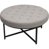 image:imageFlash Furniture 34 Round Cotton Linen Tufted Ottoman BlackGrey