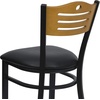 image:imageFlash Furniture 4 Pack HERCULES Series Black Slat Back Metal Restaurant Chair  Natural Wood Back Black Vinyl Seat