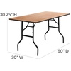 image:imageFlash Furniture 5 ft Folding Clear Coat Rectangular Banquet Table Clear