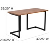 image:imageFlash Furniture Cherry Computer Desk with Black Metal Frame