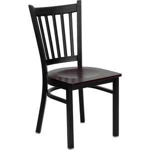 image:imageFlash Furniture Hercules Vertical Back Restaurant Chair Mahogany 4Pack