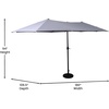 image:imageFlash Furniture 15 FT Triple Head Patio Umbrella GrayGray